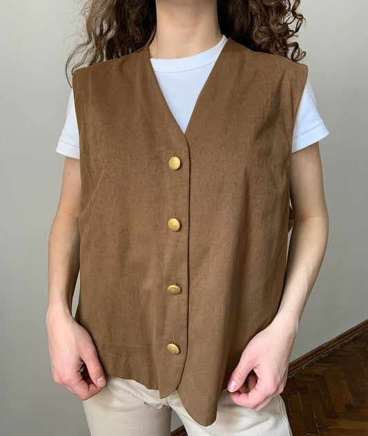 Vintage beige oversized vest