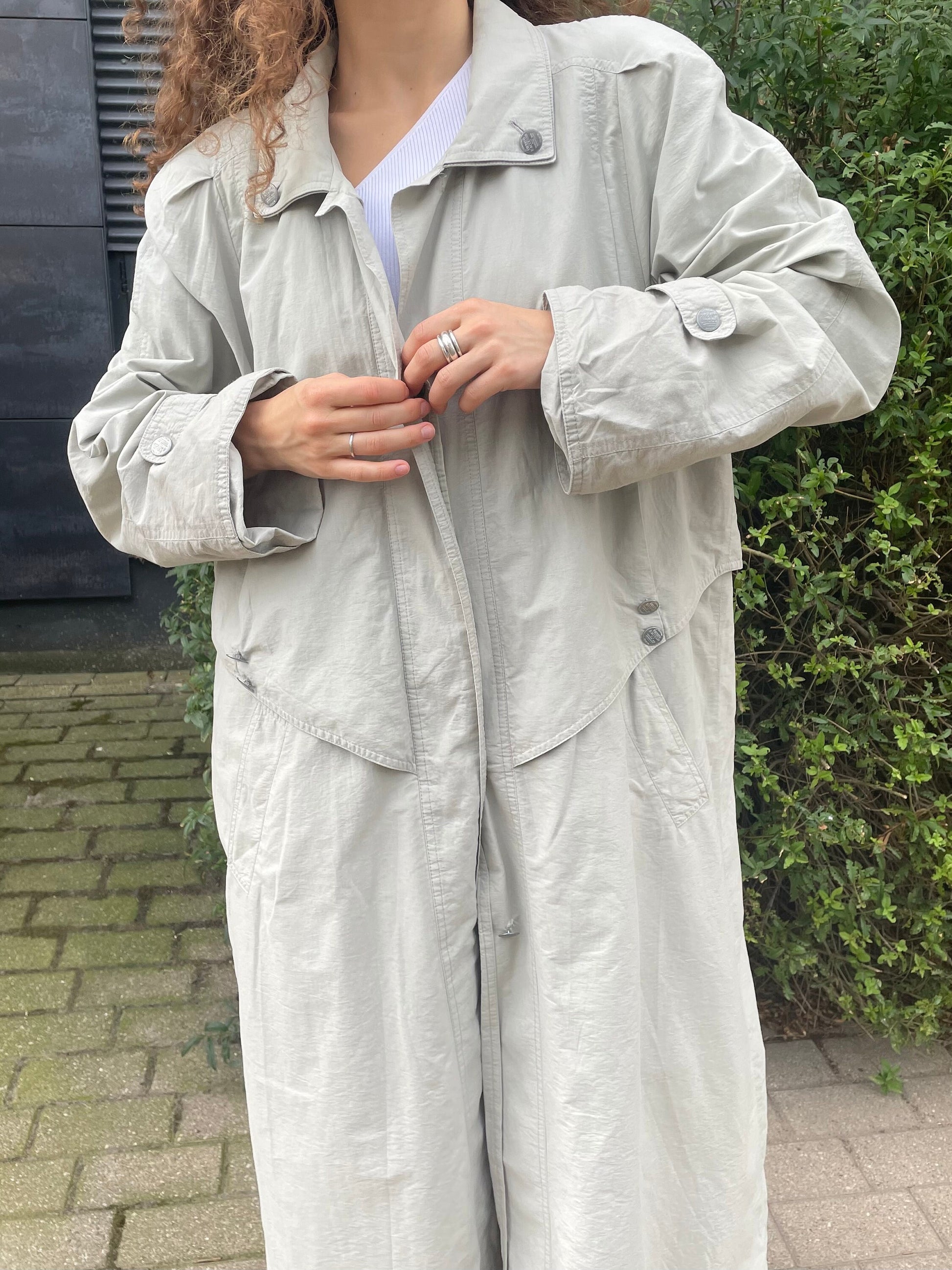 Vintage oversized grey trench coat