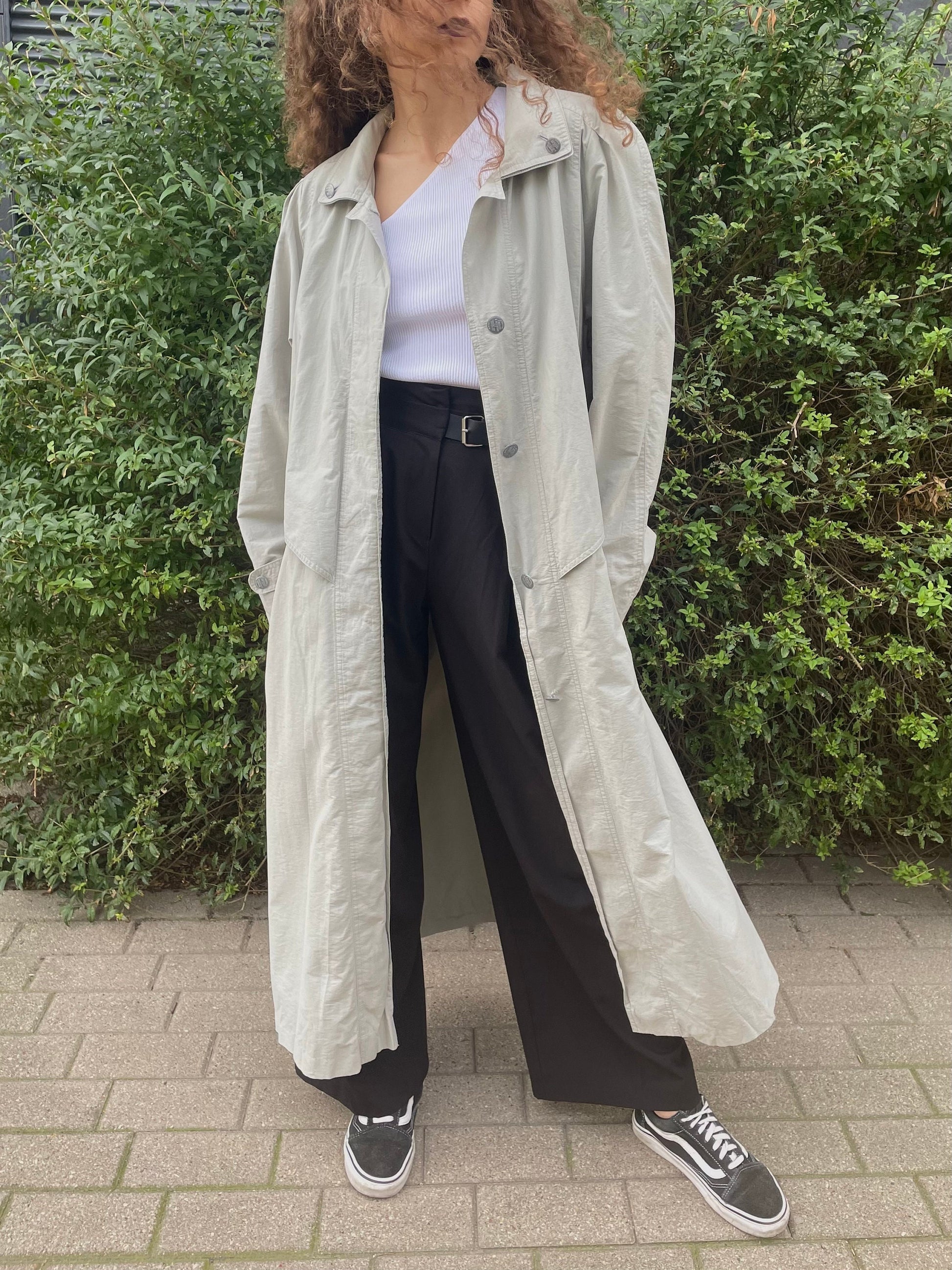 Vintage oversized grey trench coat
