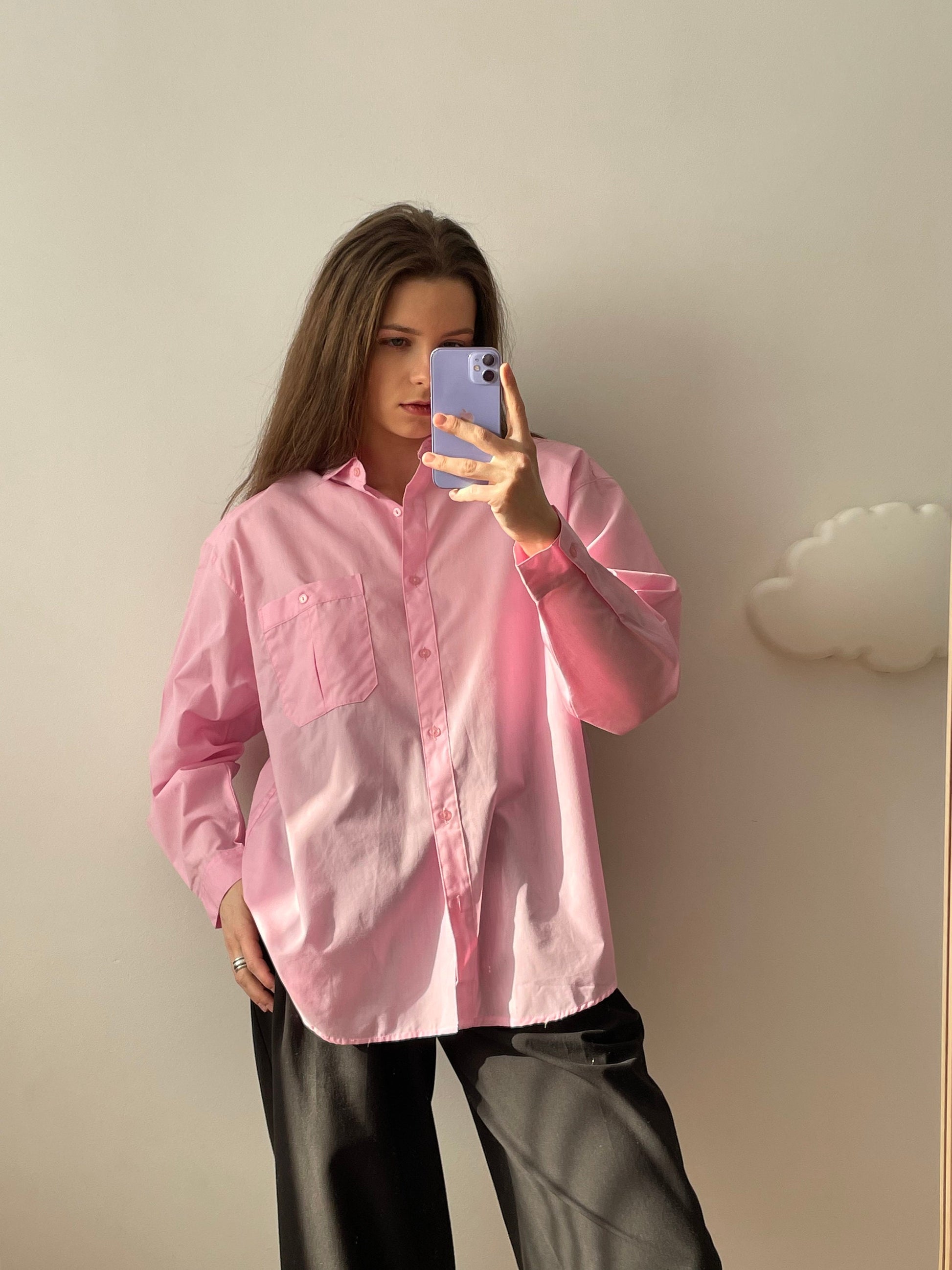 Vintage oversized pink shirt