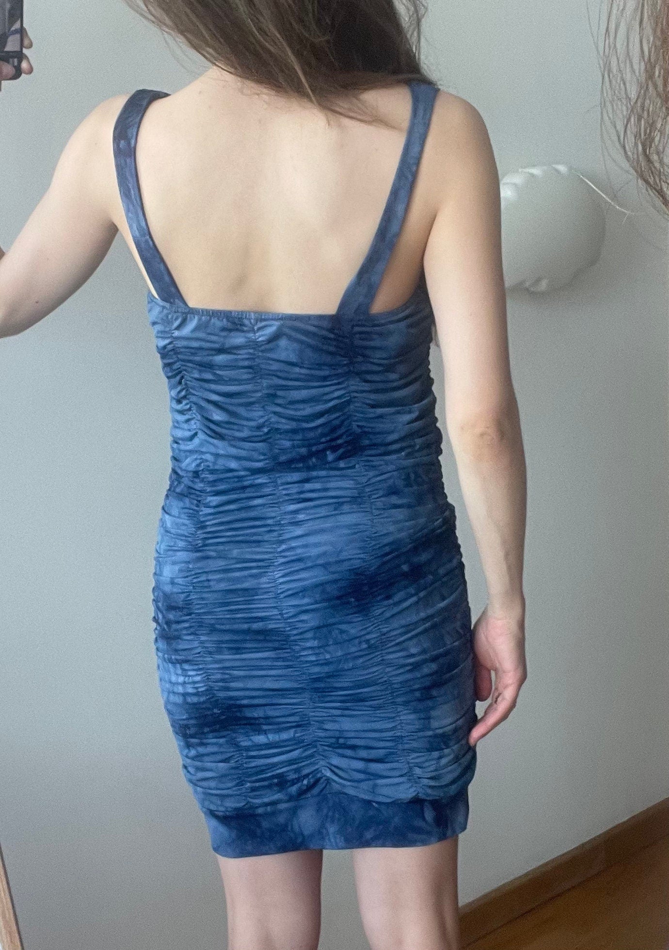 Vintage Y2K mini bodycon dress in blue