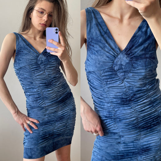 Vintage Y2K mini bodycon dress in blue