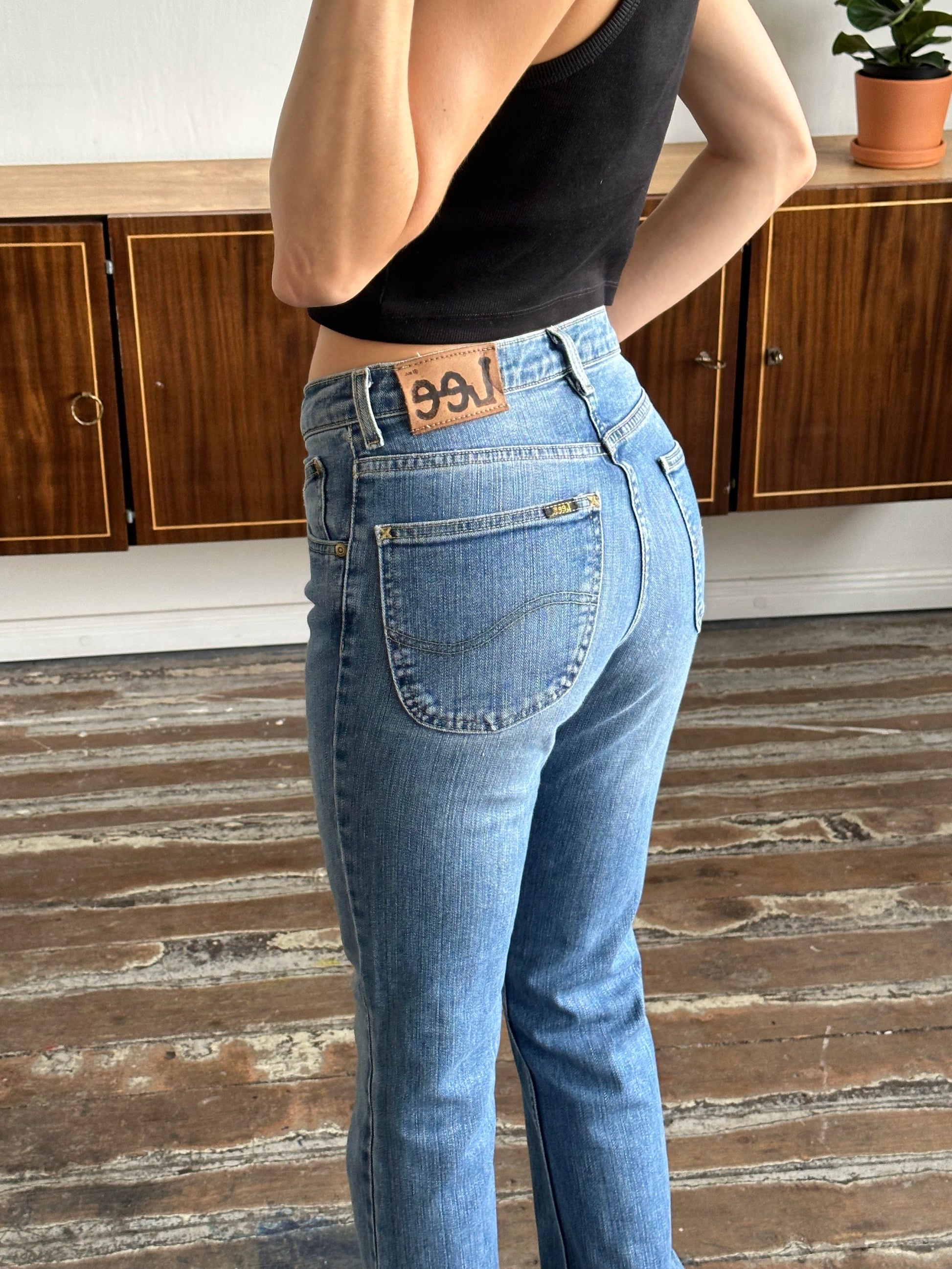 Vintage LEE light blue jeans, high rise women jeans