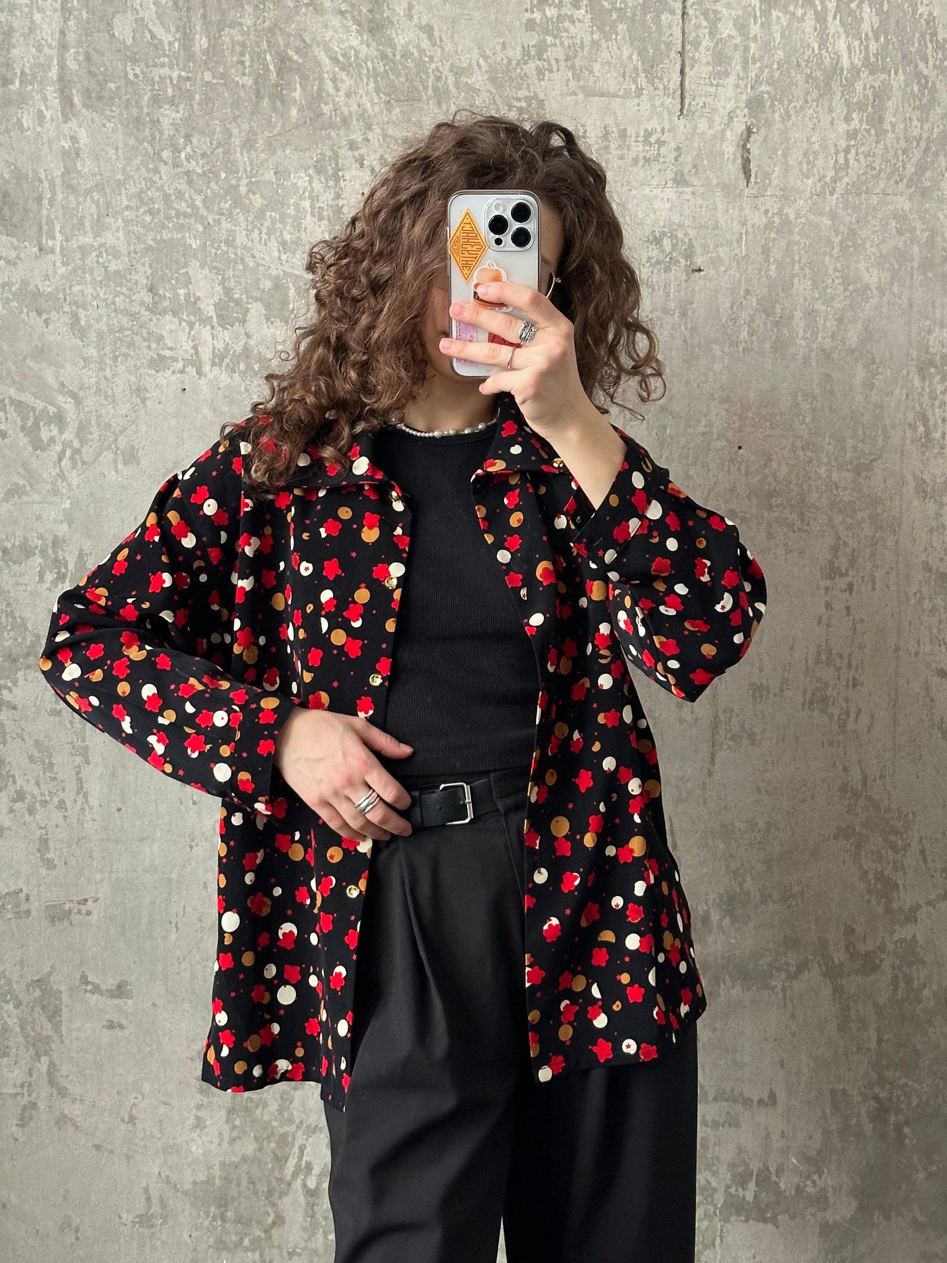 Vintage Christmas blouse in black