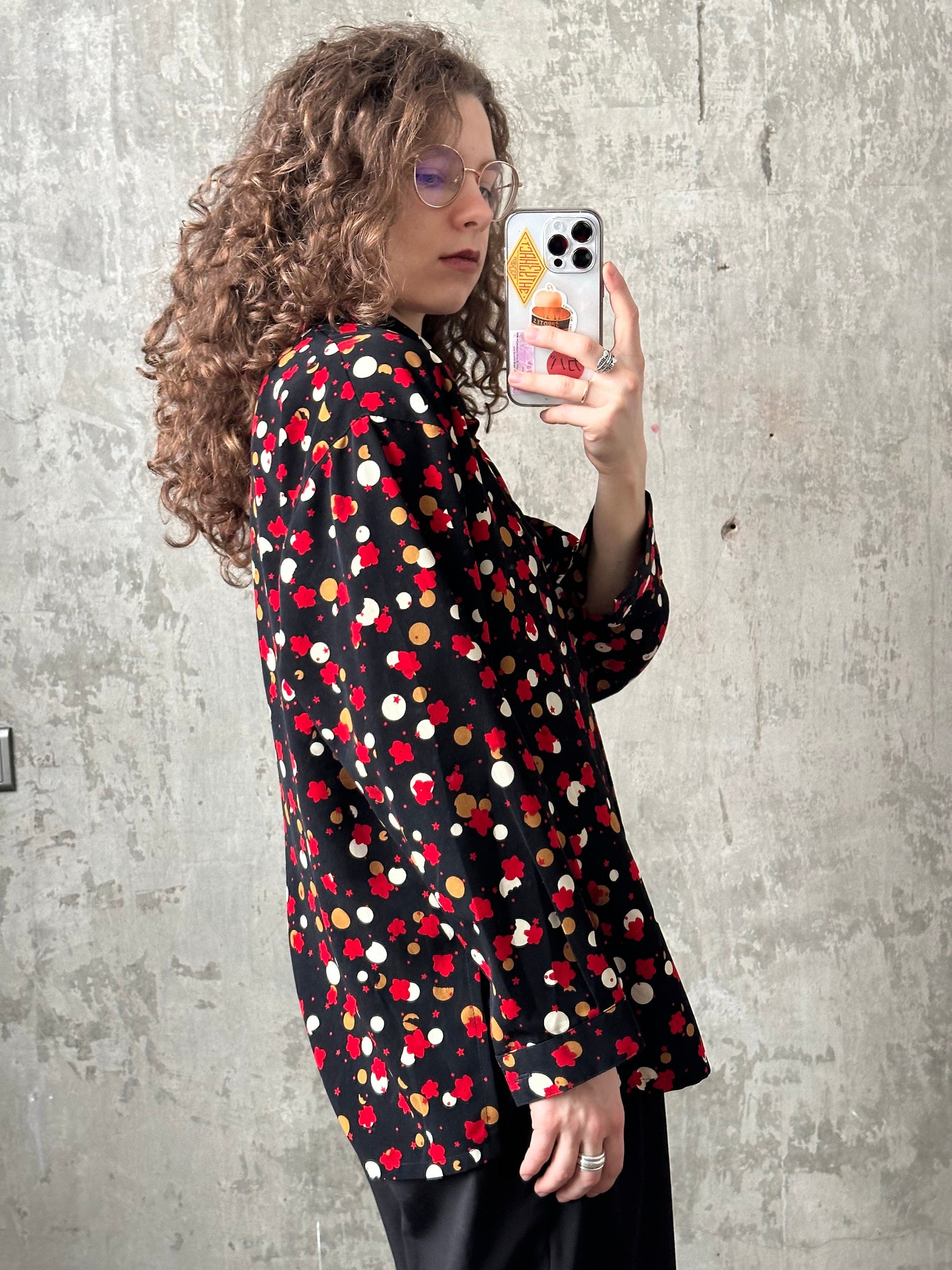 Vintage Christmas blouse in black