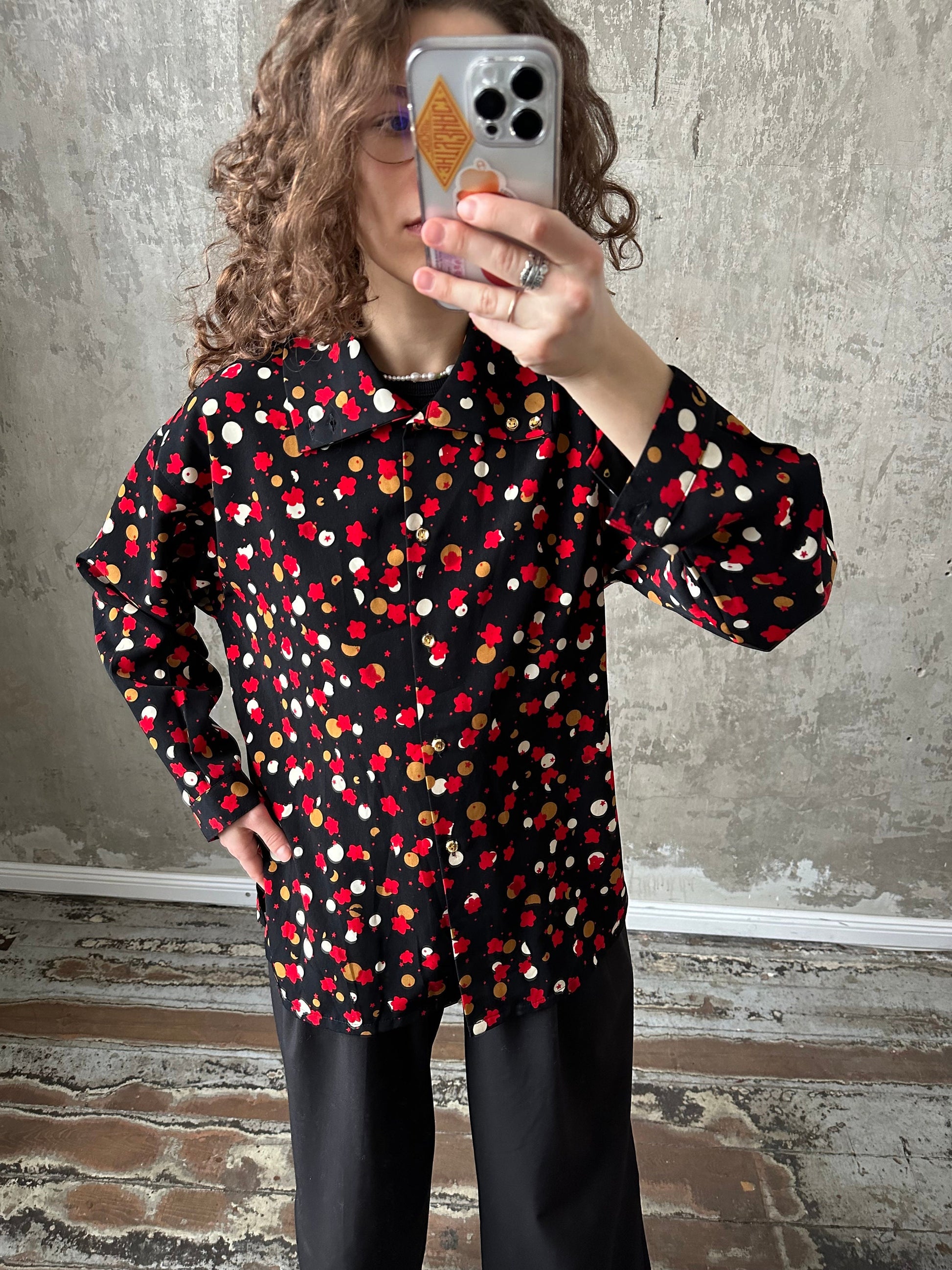 Vintage Christmas blouse in black