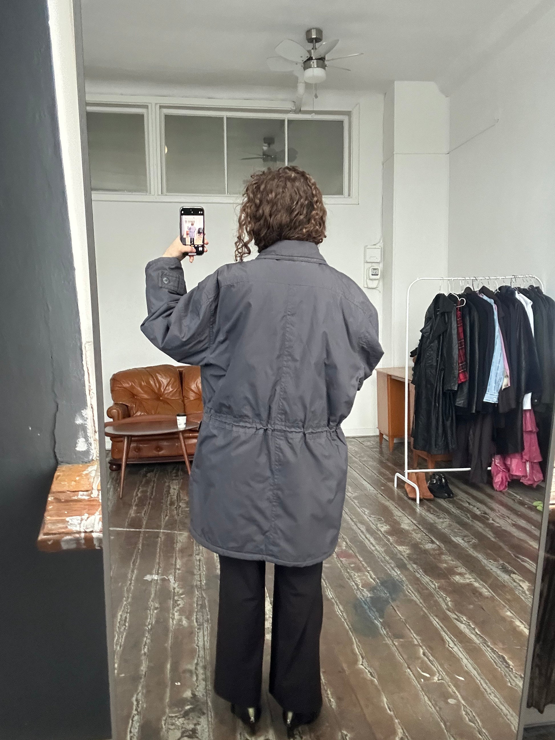 Vintage oversized trench coat in grey