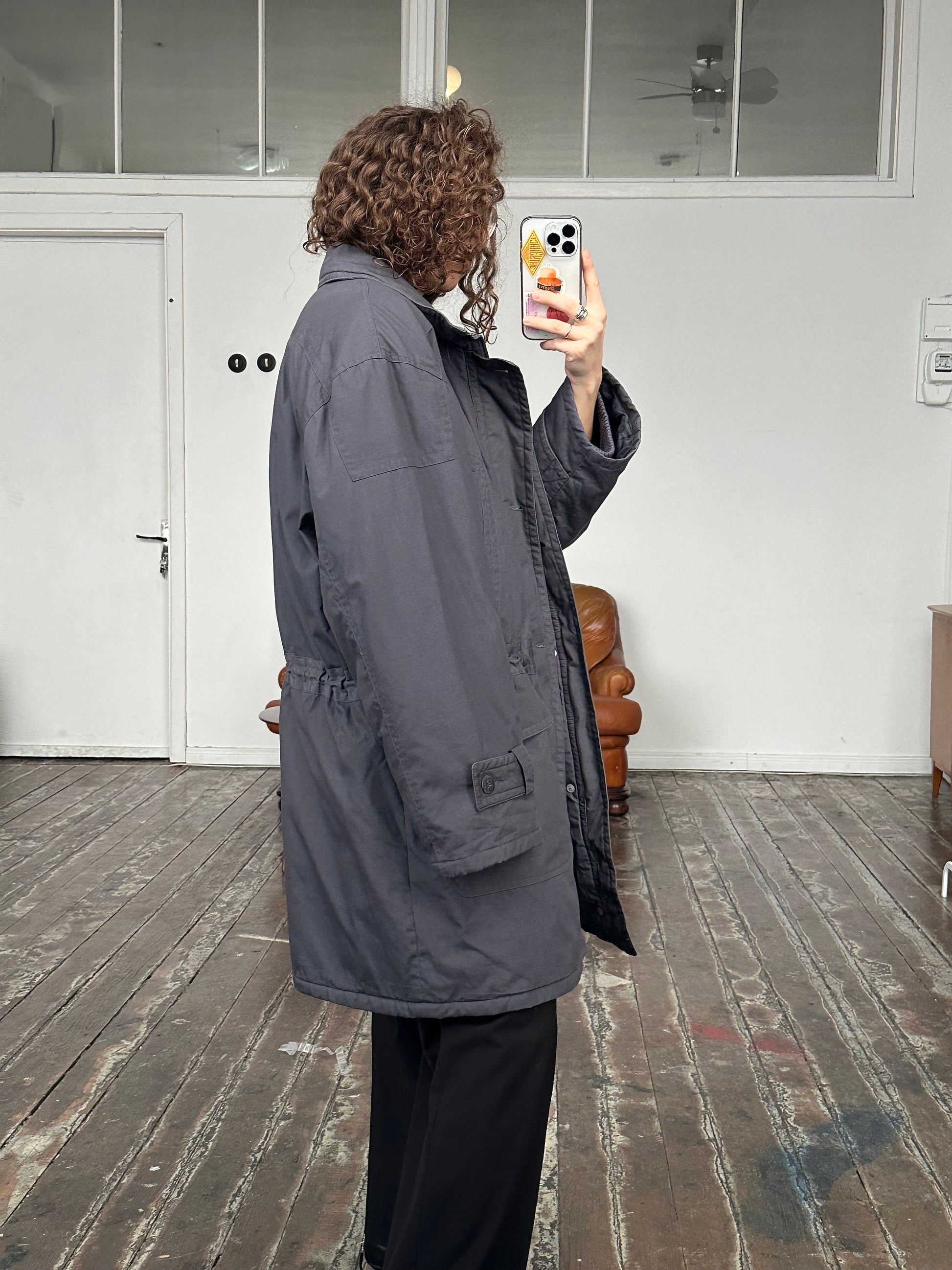 Vintage oversized trench coat in grey
