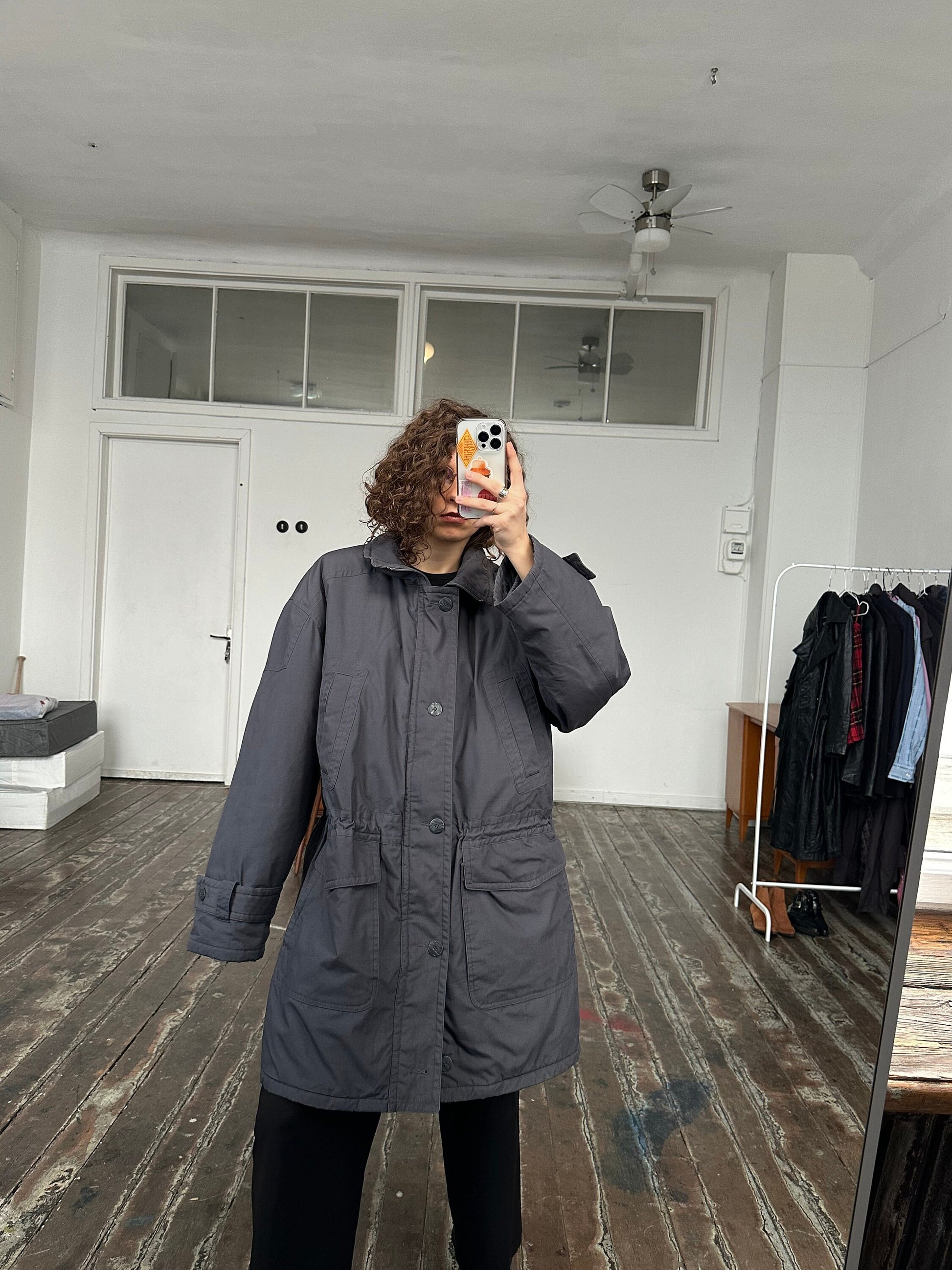 Vintage oversized trench coat in grey
