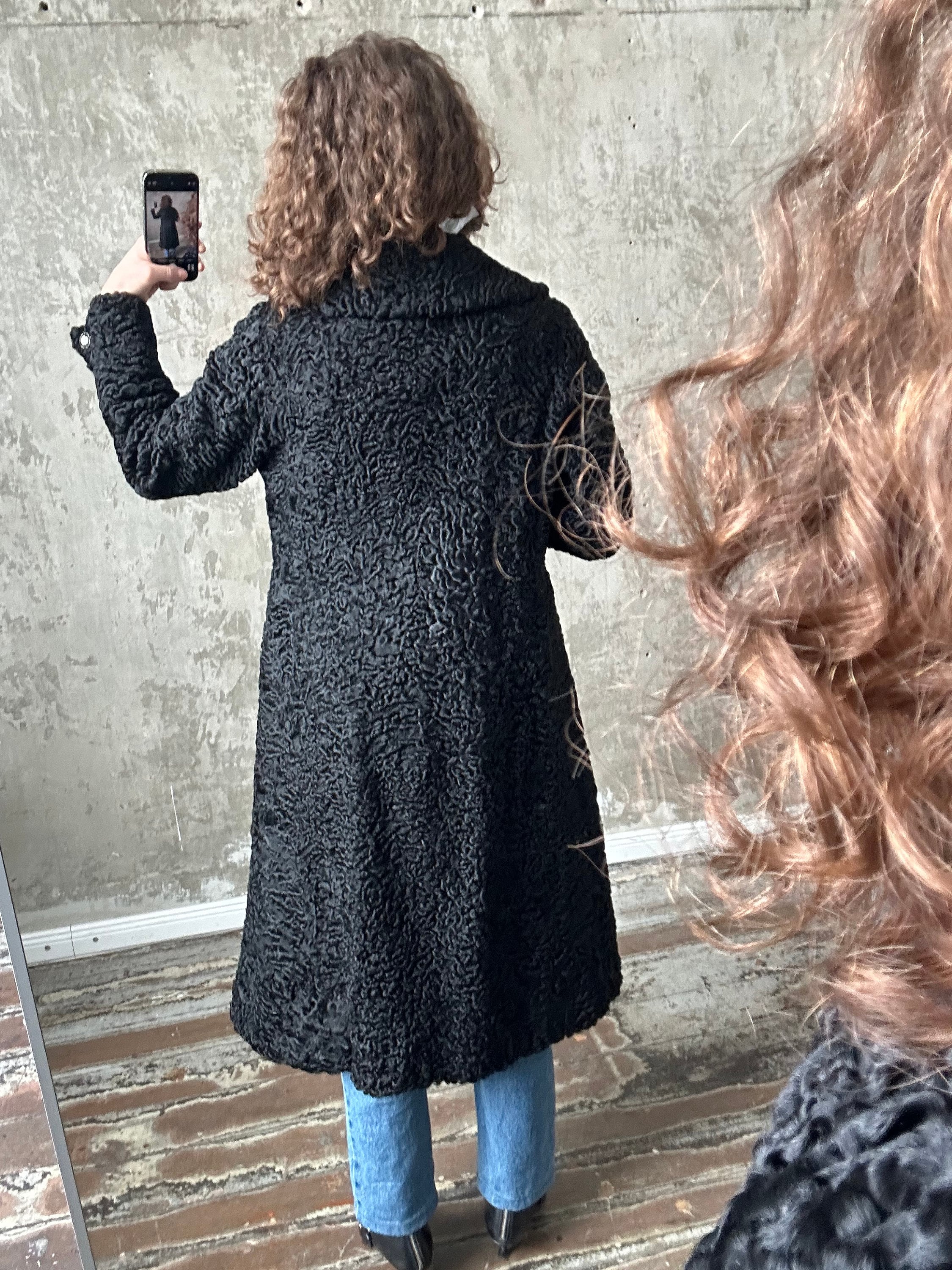 Vintage Astrakhan Fur Coat on sale