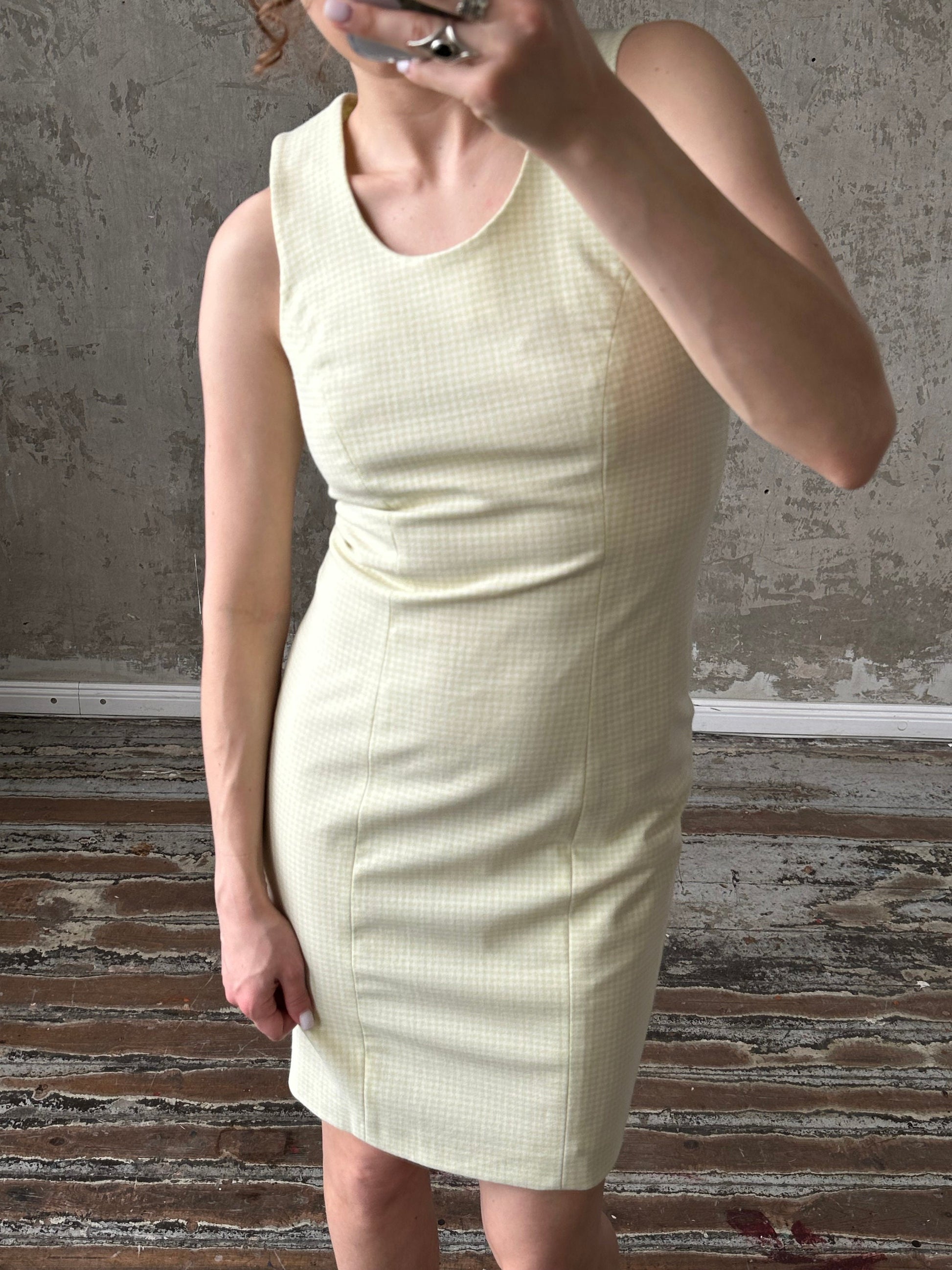 Vintage green plaid dress