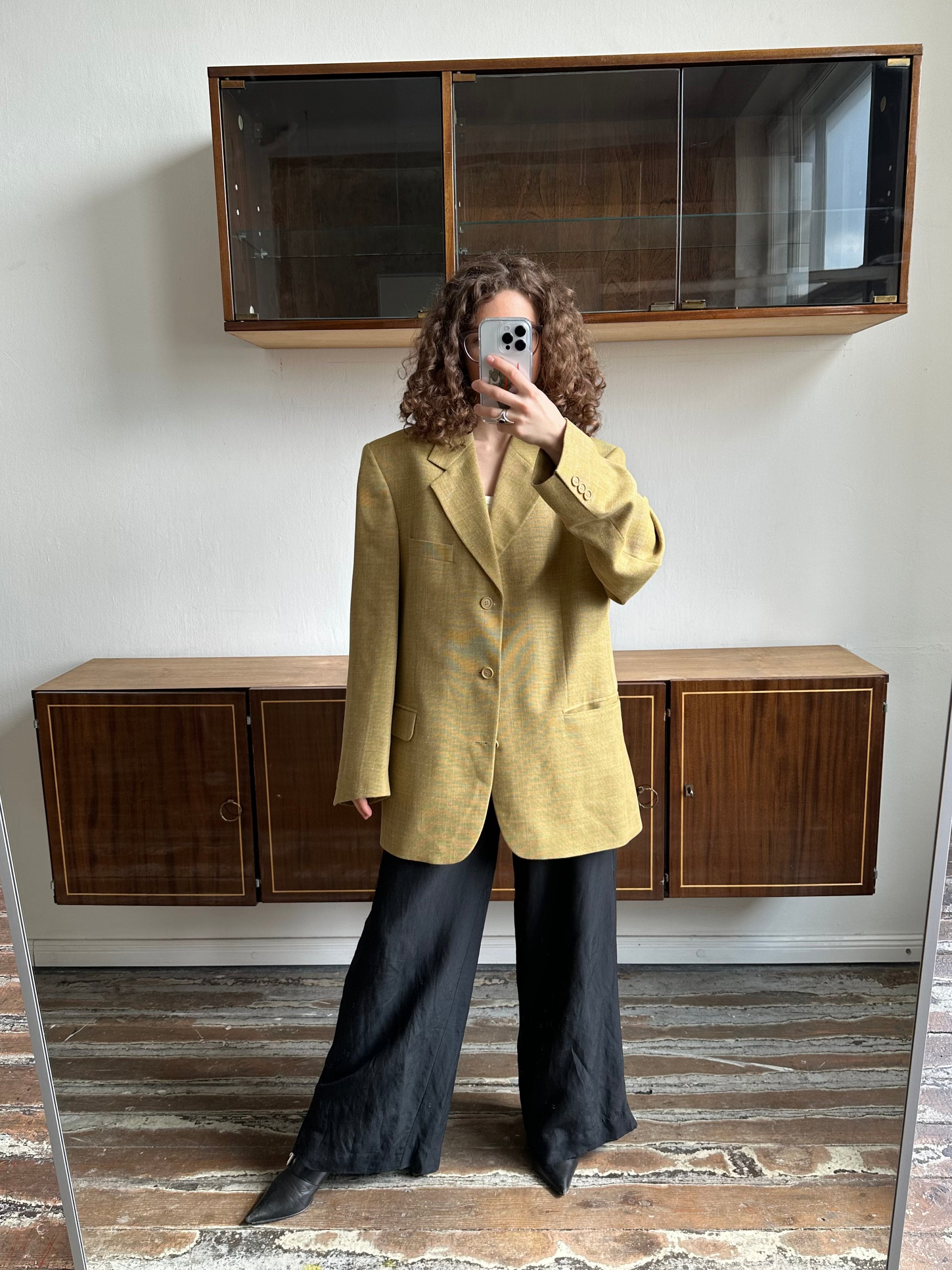 Vintage 90's Bright store Yellow Oversized Blazer