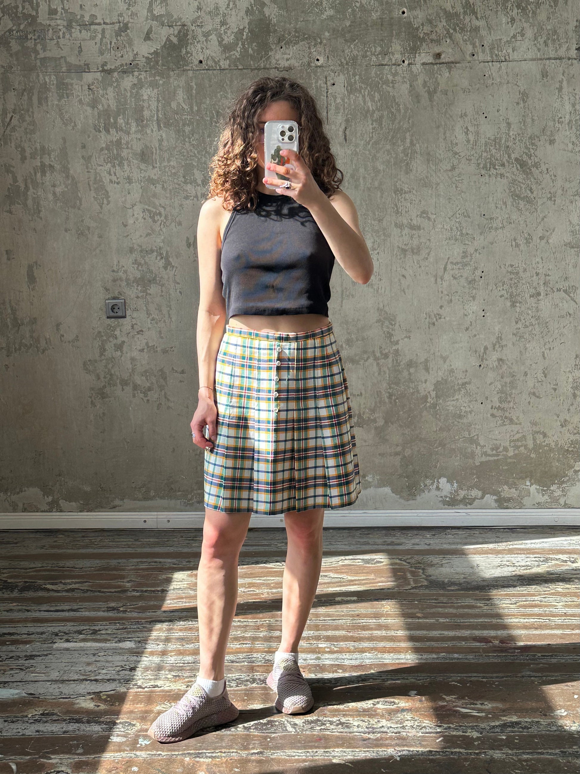 Vintage check mini skirt
