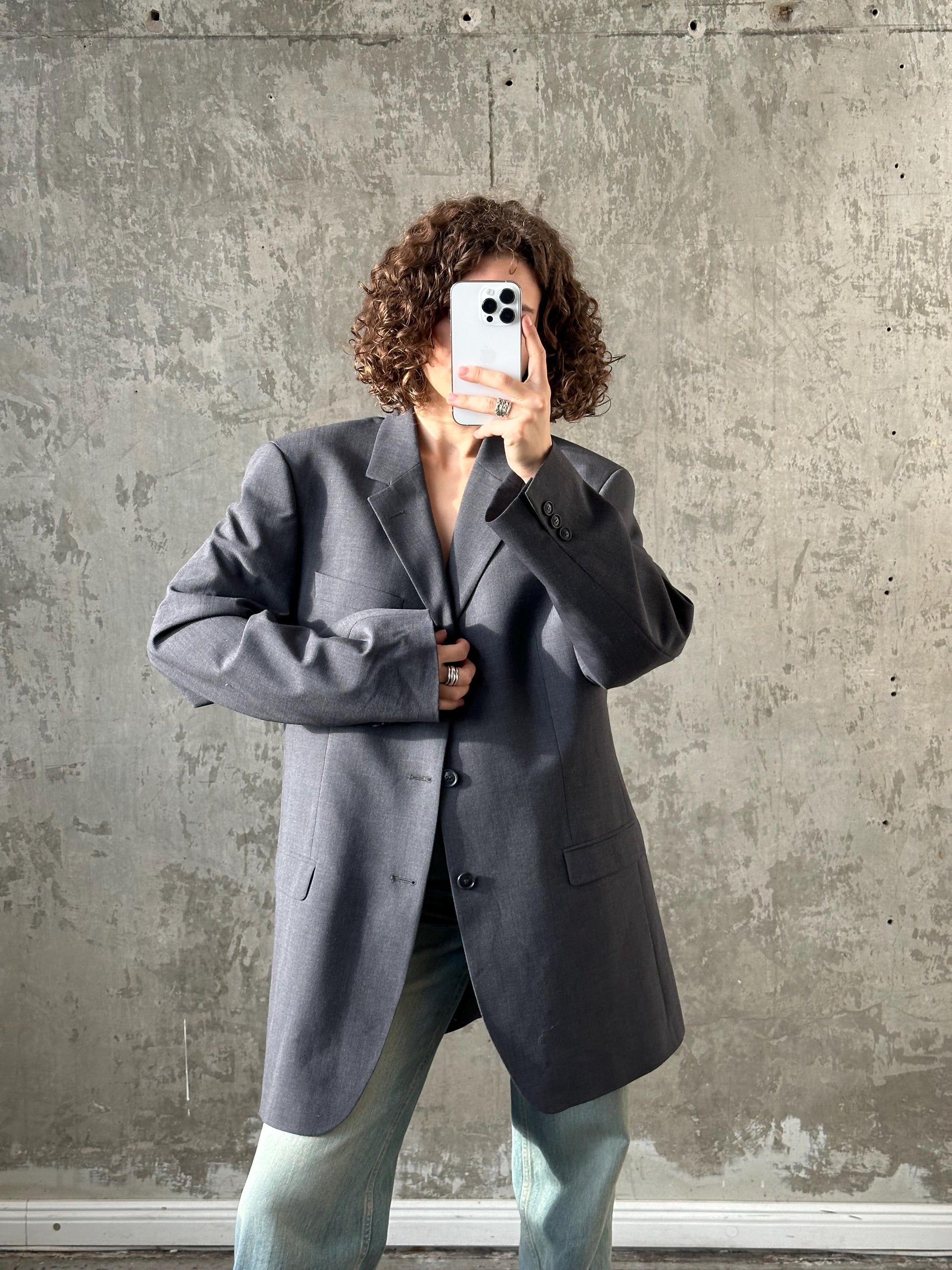Vintage 90s oversized blazer in grey