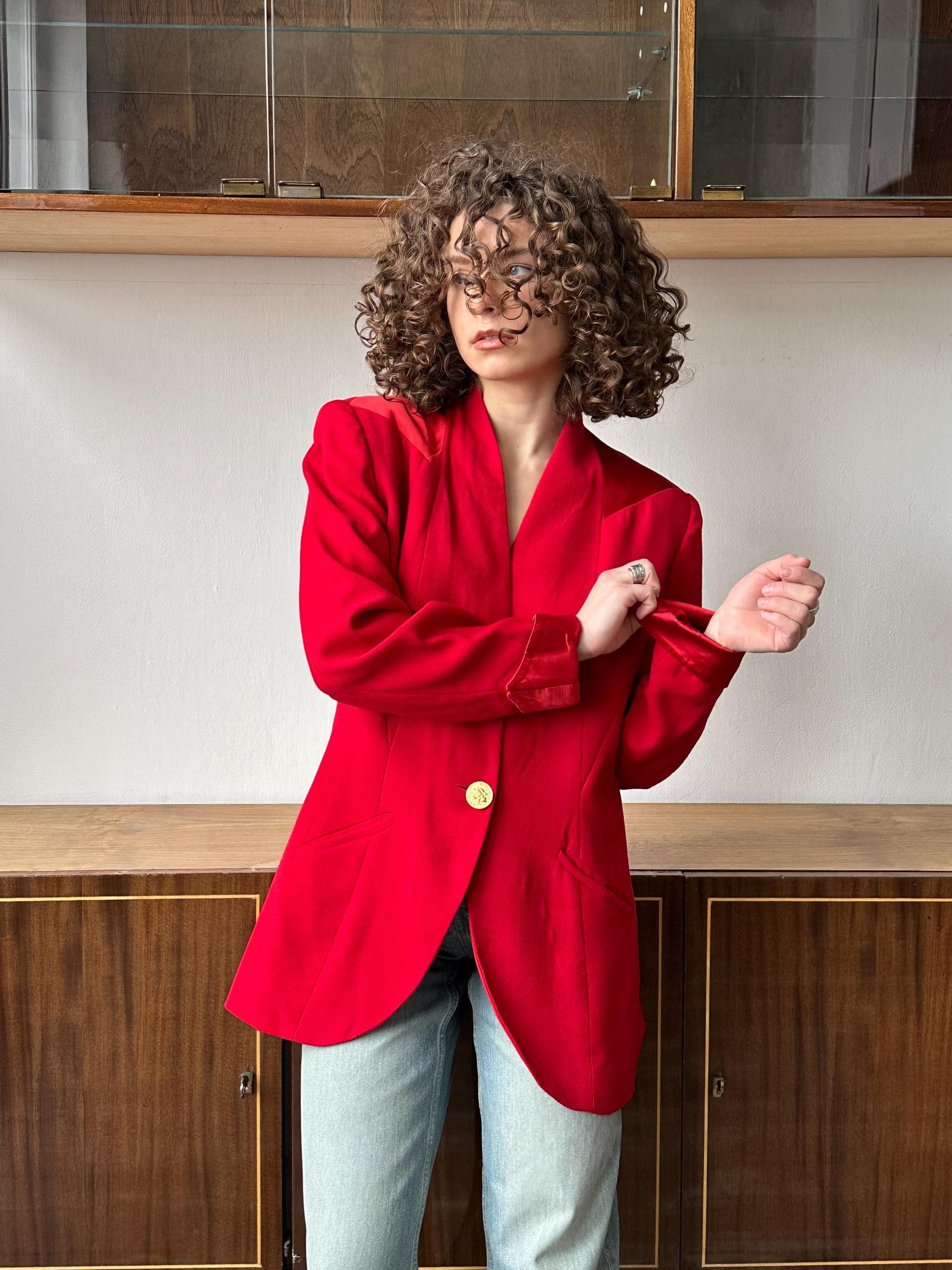 Vintage KENZO wool blazer in red
