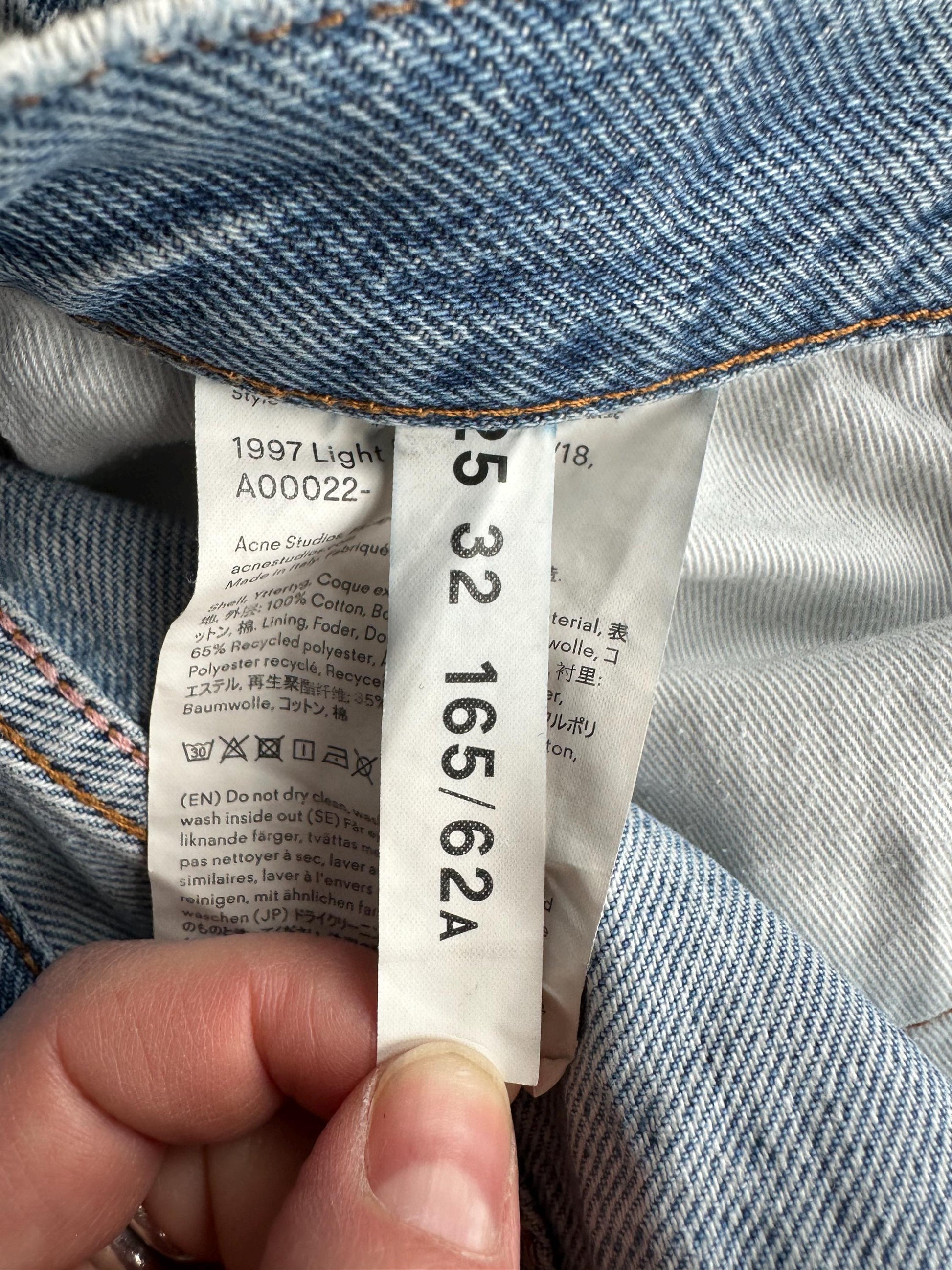 Acne Studios 1997 light blue trash jeans